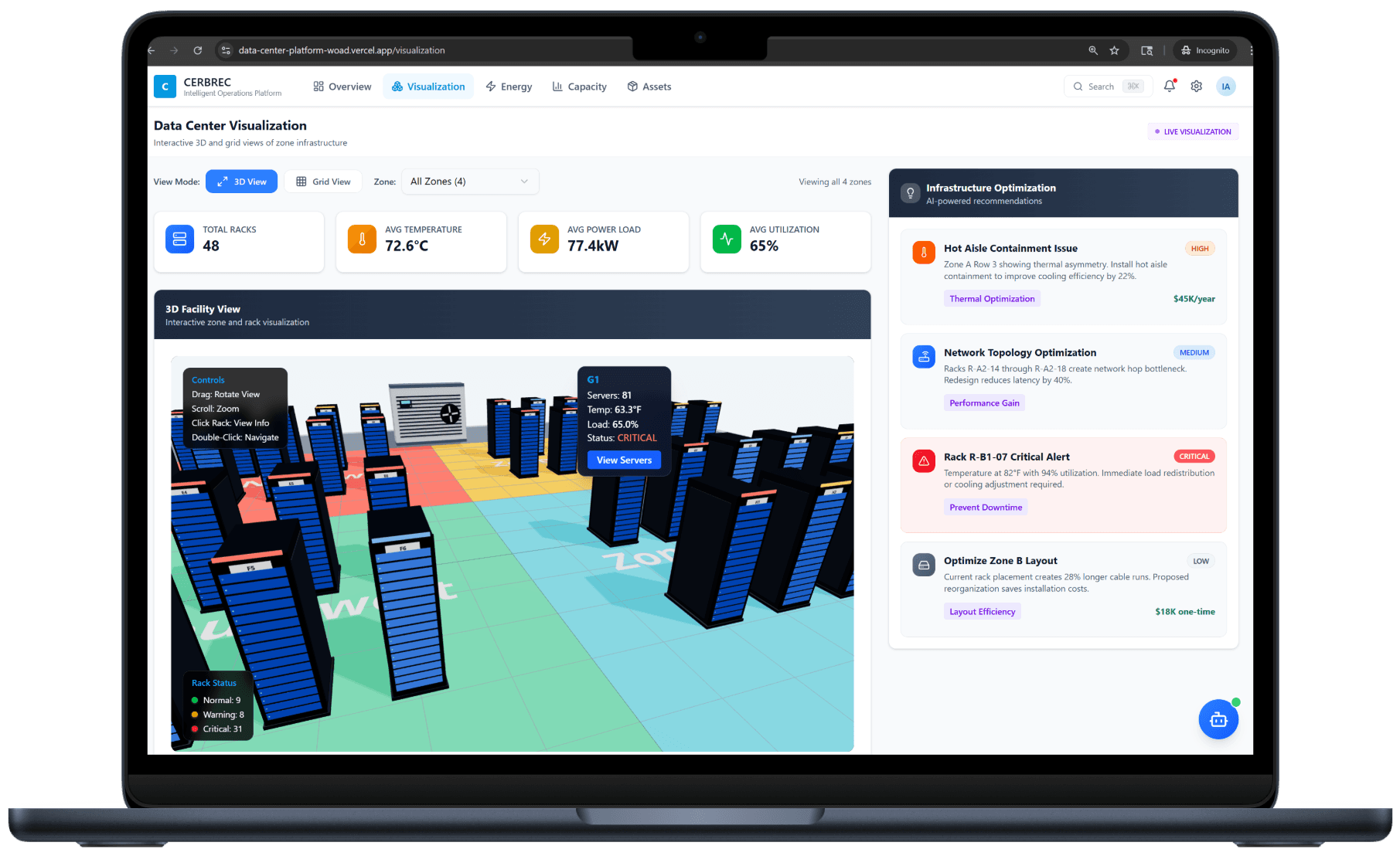 Data Center Operations Dashboard